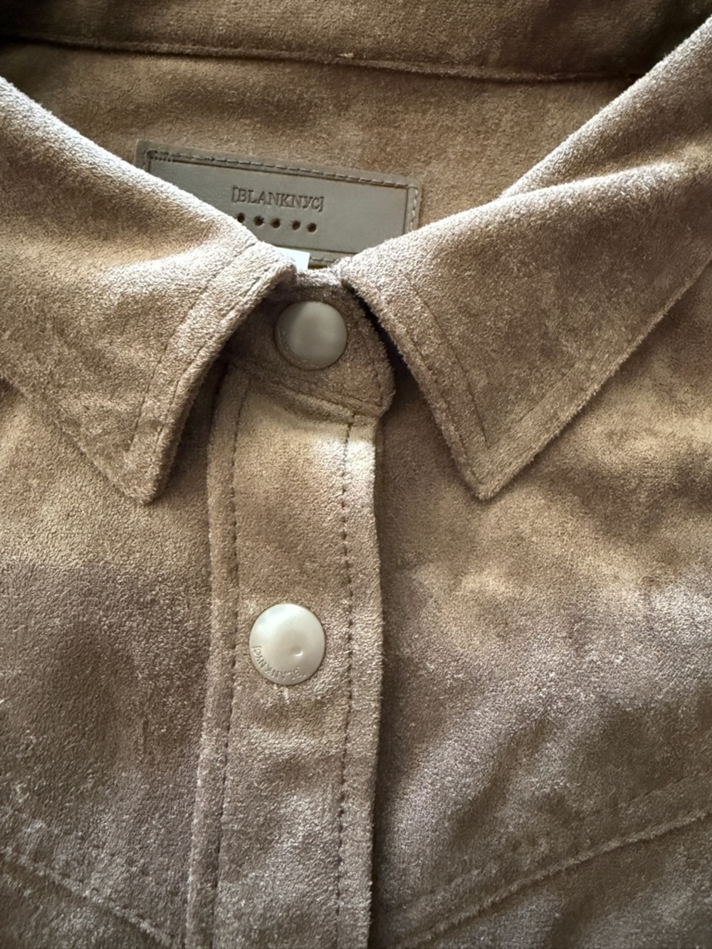 Blank NYC Faux Suede Fringe Shirt Jacket - M - Picture 7 of 7
